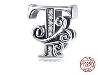 Retro Letter Sterling Silver Inlay Zircon Jewelry Accessories sku image 27