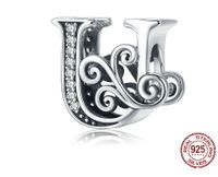 Retro Letter Sterling Silver Inlay Zircon Jewelry Accessories sku image 14