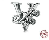 Retro Letter Sterling Silver Inlay Zircon Jewelry Accessories sku image 7