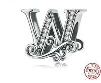 Retro Letter Sterling Silver Inlay Zircon Jewelry Accessories sku image 28