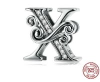 Retro Letter Sterling Silver Inlay Zircon Jewelry Accessories sku image 20