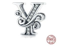 Retro Letter Sterling Silver Inlay Zircon Jewelry Accessories sku image 21