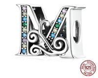Retro Letter Sterling Silver Inlay Zircon Jewelry Accessories sku image 16