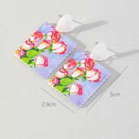 Wholesale Jewelry 1 Pair Sweet Square Flower Arylic Drop Earrings main image 5