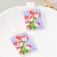 Wholesale Jewelry 1 Pair Sweet Square Flower Arylic Drop Earrings main image 4