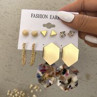 Wholesale Jewelry 1 Set Fashion Geometric Arylic Alloy Artificial Pearls Rhinestones Earrings main image 5