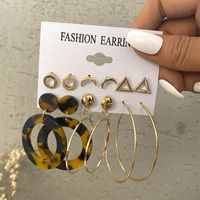 Wholesale Jewelry 1 Set Fashion Geometric Arylic Alloy Artificial Pearls Rhinestones Earrings main image 3