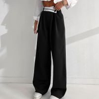 Women's Street Basic Solid Color Full Length Patchwork Pleated Casual Pants main image 5