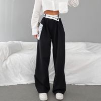 Women's Street Basic Solid Color Full Length Patchwork Pleated Casual Pants main image 6
