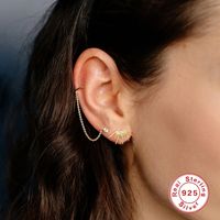 1 Pair Simple Style Solid Color Sterling Silver Plating Gold Plated Ear Studs main image 3