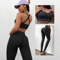 Casual Solid Color Nylon Round Neck Tracksuit Halter Crisscross Tank Straight Pants main image 4