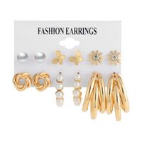 Wholesale Jewelry 1 Set Fashion Geometric Arylic Alloy Artificial Pearls Rhinestones Earrings sku image 18
