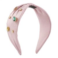 Sweet Water Droplets Knot Cloth Rhinestone Handmade Hair Band main image 2