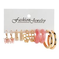 Wholesale Jewelry 1 Set Fashion Geometric Arylic Alloy Artificial Pearls Rhinestones Earrings sku image 22