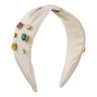 Sweet Water Droplets Knot Cloth Rhinestone Handmade Hair Band sku image 1