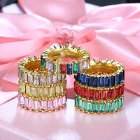 Simple Style Rectangle Glass Alloy Wholesale Rings main image 2