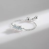 Sweet Heart Shape Sterling Silver Inlay Zircon Charm Ring sku image 1
