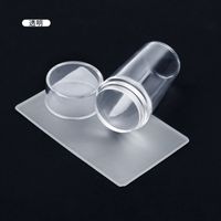Cover Seal Fully Transparent Handle Sheet Head Silicone Nail Stamp sku image 1