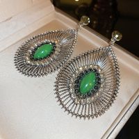 Wholesale Jewelry 1 Pair Exaggerated Water Droplets Alloy Artificial Gemstones Rhinestones Drop Earrings sku image 1