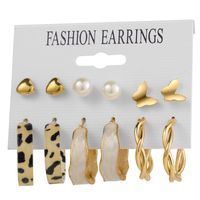 Wholesale Jewelry 1 Set Fashion Geometric Arylic Alloy Artificial Pearls Rhinestones Earrings sku image 13