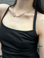 Simple Style Heart Shape Alloy Enamel Inlay Rhinestones Women's Necklace sku image 2