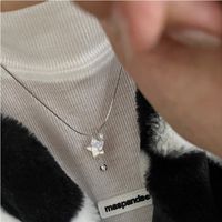 Fairy Style Star Freshwater Pearl Titanium Steel Pendant Necklace main image 1