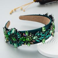 Baroque Style Flower Cloth Inlay Rhinestones Glass Pearl Hair Band sku image 10