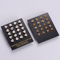 Lady Heart 304 Stainless Steel Zircon 18K Gold Plated Earrings sku image 10