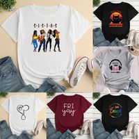 Mujeres Camiseta De Manga Corta Manga Corta Camisetas Impresión Casual Humano Letra Forma De Corazón main image 1