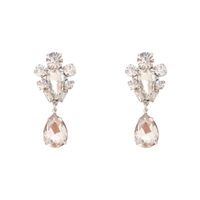 Wholesale Jewelry 1 Pair Simple Style Water Droplets Alloy Rhinestones Drop Earrings main image 4