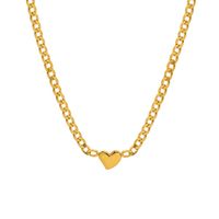 Wholesale Hip-hop Simple Style Heart Shape Titanium Steel 18k Gold Plated Pendant Necklace main image 5
