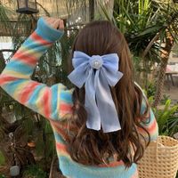 ريترو اللون الصامد قماش Bowknot مشبك شعر main image 6