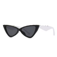 Simple Style Color Block Ac Cat Eye Patchwork Full Frame Women's Sunglasses sku image 5