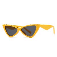 Simple Style Color Block Ac Cat Eye Patchwork Full Frame Women's Sunglasses sku image 4