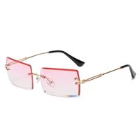 Sweet Color Block Ac Square Pearl Frameless Women's Sunglasses sku image 3