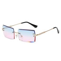 Sweet Color Block Ac Square Pearl Frameless Women's Sunglasses sku image 6