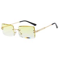 Sweet Color Block Ac Square Pearl Frameless Women's Sunglasses sku image 11