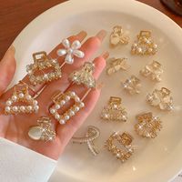 Sweet Butterfly Alloy Plating Inlay Artificial Pearls Rhinestones Hair Claws main image 1