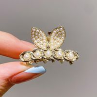 Sweet Butterfly Alloy Plating Inlay Artificial Pearls Rhinestones Hair Claws sku image 13