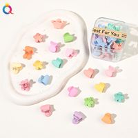 Cartoon Style Heart Shape Solid Color Bow Knot Plastic Hair Claws sku image 10