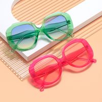 Casual Basic Retro Solid Color Pc Round Frame Full Frame Women's Sunglasses main image 1