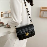 Women's Pu Leather Solid Color Streetwear Square Flip Cover Shoulder Bag Crossbody Bag Square Bag main image 4