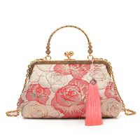 Pink Green White Pu Leather Flower Square Evening Bags sku image 6