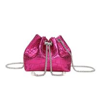 Women's Medium Pu Leather Solid Color Streetwear Bucket String Shoulder Bag Crossbody Bag Chain Bag main image 5