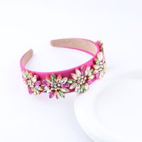 Retro Flower Rhinestone Sponge Hair Band sku image 6