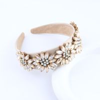 Retro Flower Rhinestone Sponge Hair Band main image 2