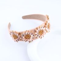 Retro Flower Rhinestone Sponge Hair Band sku image 1