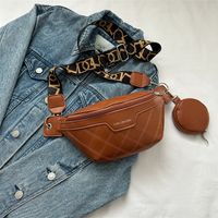 Women's Streetwear Solid Color Lingge Pu Leather Waist Bags sku image 4