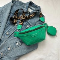 Women's Streetwear Solid Color Lingge Pu Leather Waist Bags sku image 3