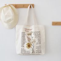Women's Classic Style Flower Canvas Shopping Bags sku image 1